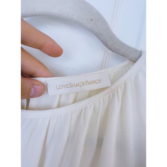 LoveShackFancy Ivory Ruffle Maxi Dress Small Soft Cottagecore Coquette Bridal - Picture 4 of 10